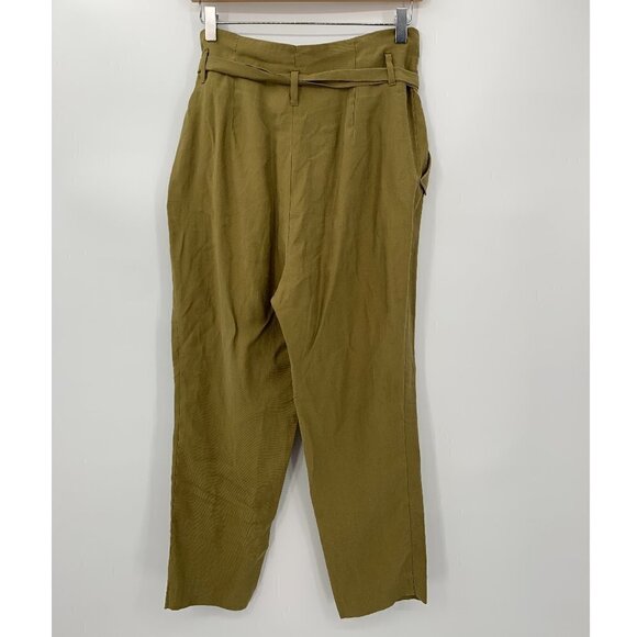 H&M Conscious Pants With Tie Belt Green 8 - Picture 6 of 6